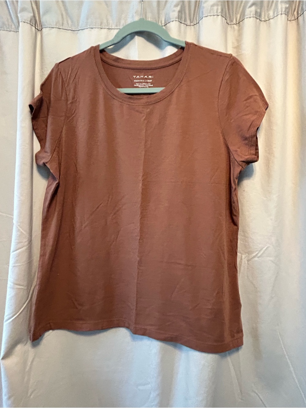 Tahari Short Sleeve Crewneck Tee in Dusty Mauve